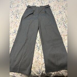 Wide Leg High-Rise Women’s Trousers in Charcoal Gray - size 30